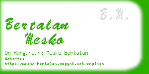 bertalan mesko business card